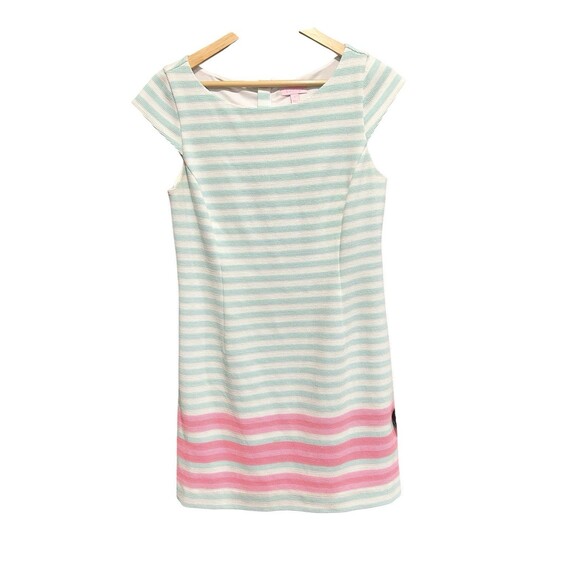 Lilly Pulitzer Lana Dress Poolside Blue Neon Beach Pineapple Zipper Cap Sleeves - Picture 2 of 6